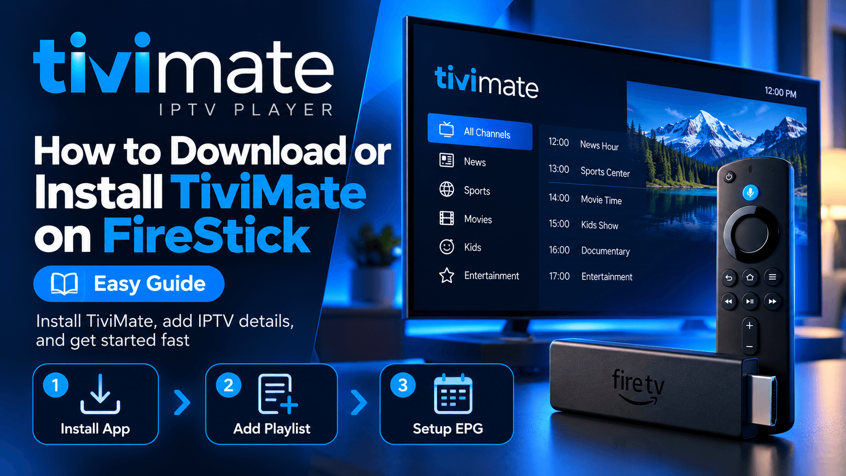 How to download or install TiviMate on FireStick easy guide with Fire TV Stick and TiviMate player